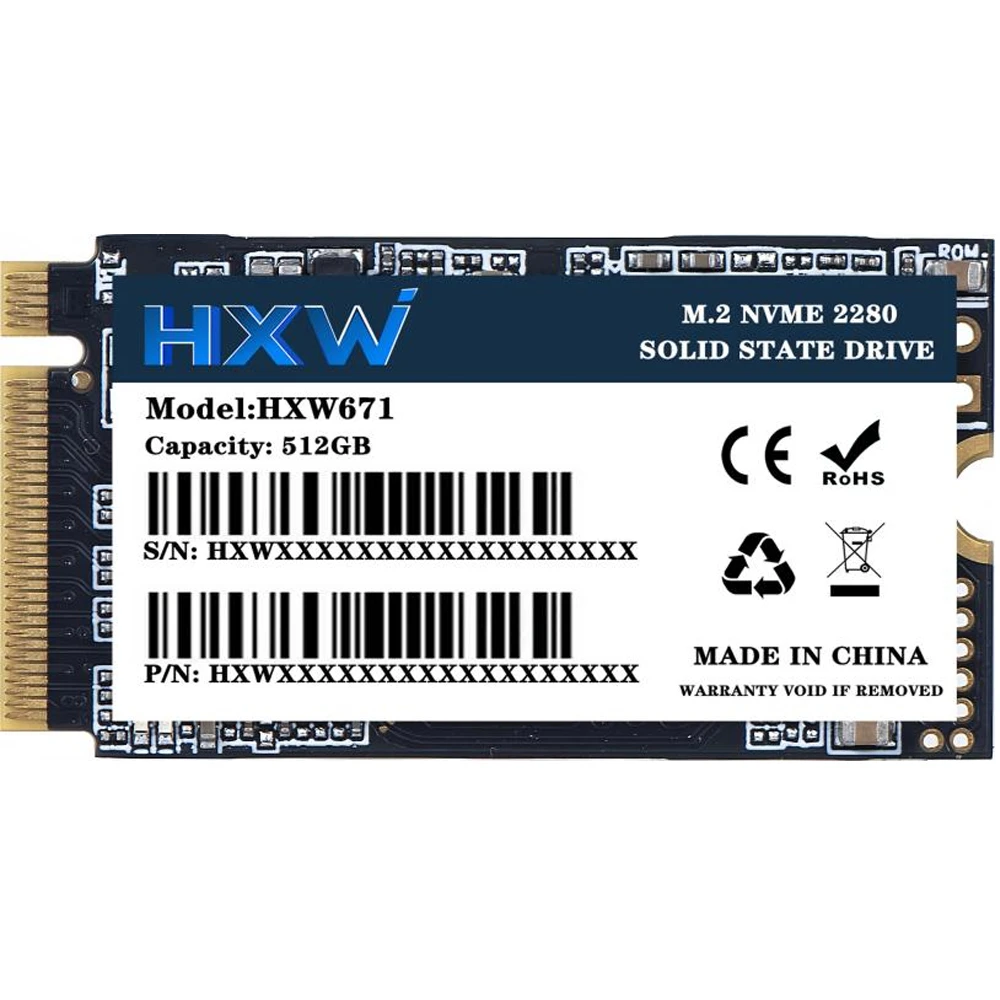 HXW 128GB/256GB/512GB/1TB NVME PCIE GEN3X4 SSD