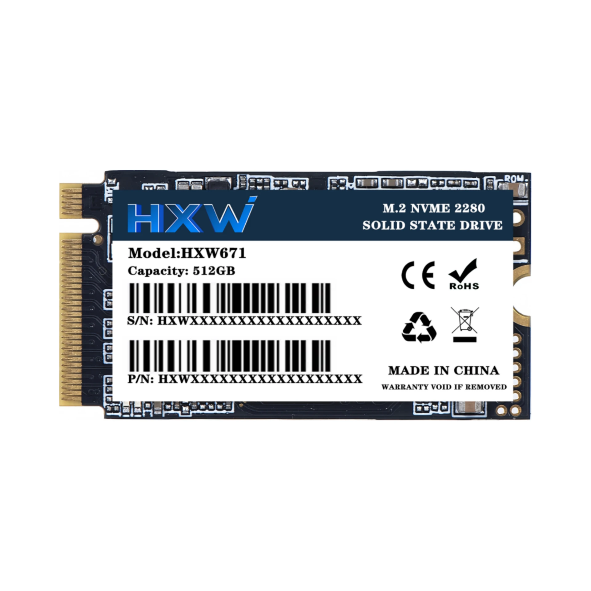 HXW INDUSTRIAL 128GB/256GB/512GB/1TB NVME PCIE GEN3X4 SSD